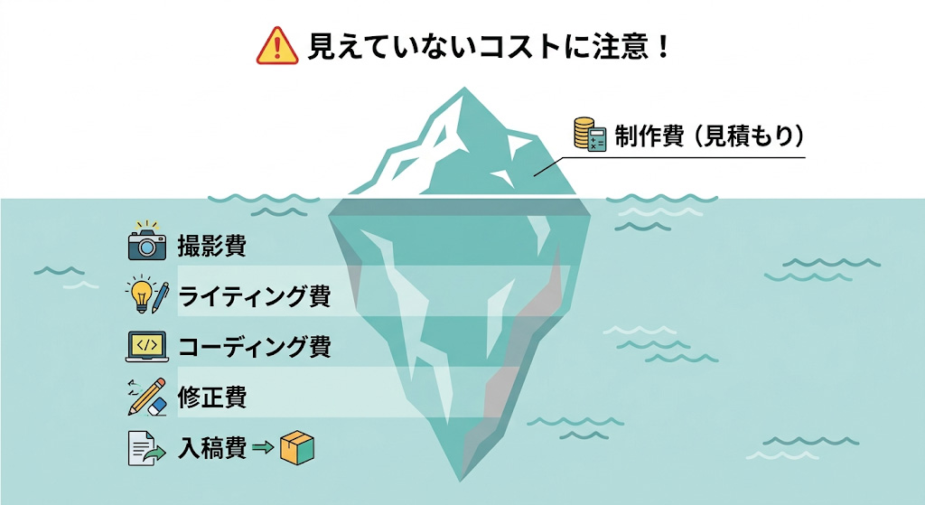 隠れコスト｜「含まれていないもの」の注意喚起図