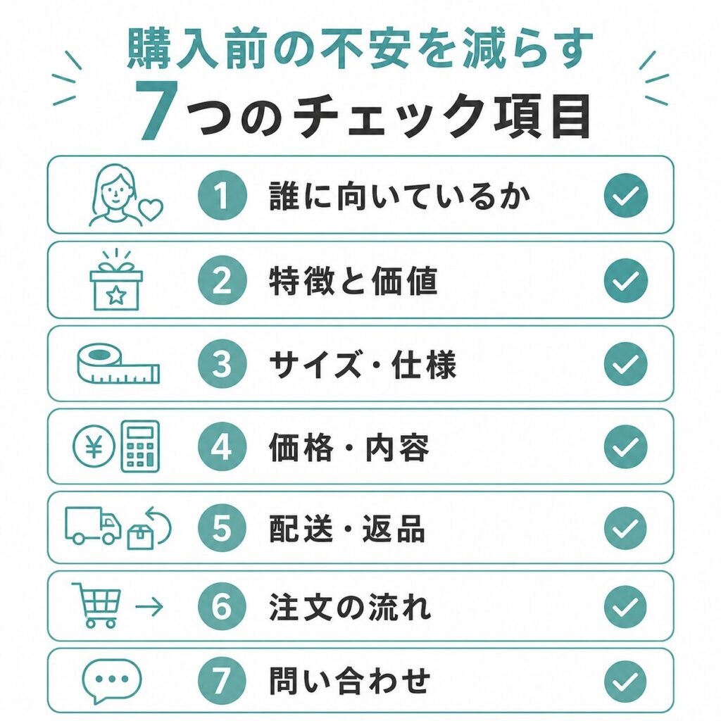 EC商品ページ改善で確認したい7つのチェック項目