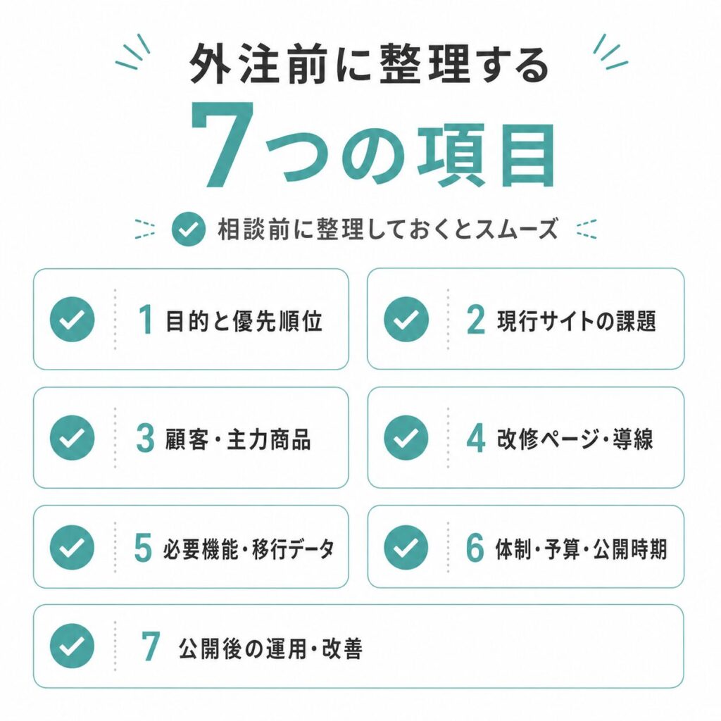 ECサイトリニューアルを外注する前に整理したい7つの項目