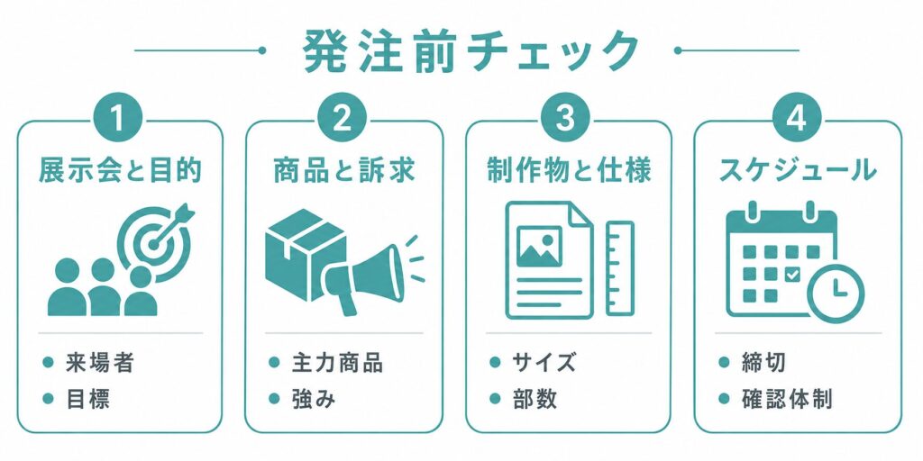 展示会販促物をデザイン外注する前の発注チェックリスト