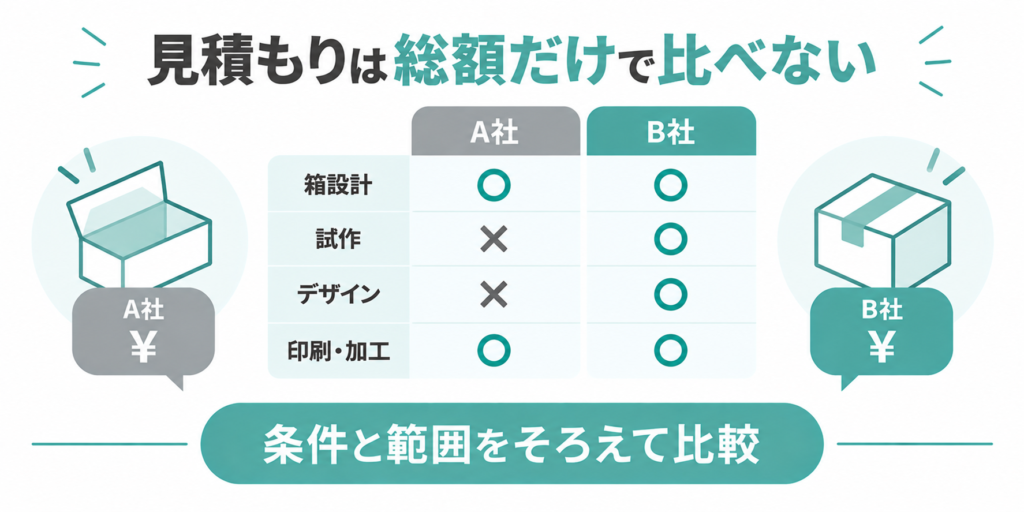 化粧箱の見積もりを比較するときに確認する作業範囲