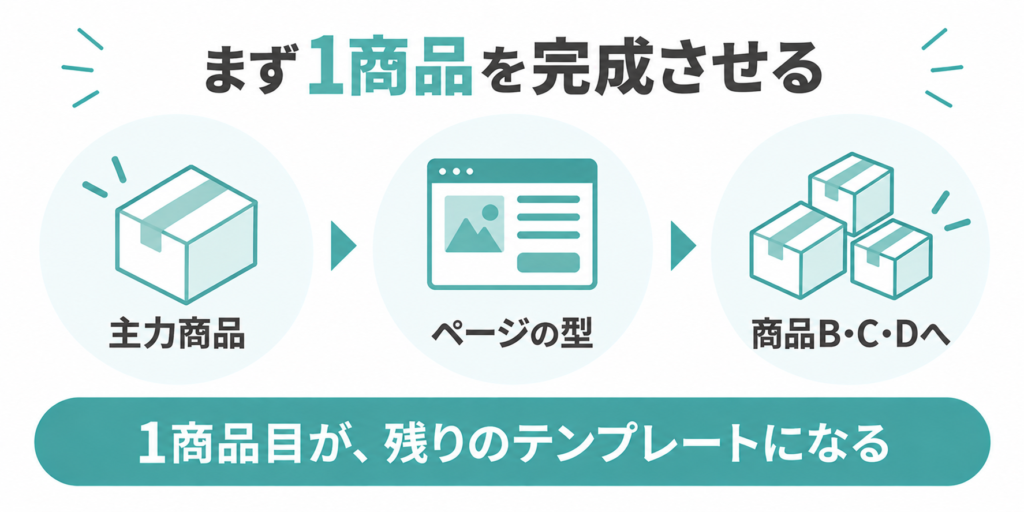ネットショップの商品ページを主力1商品から作る流れ