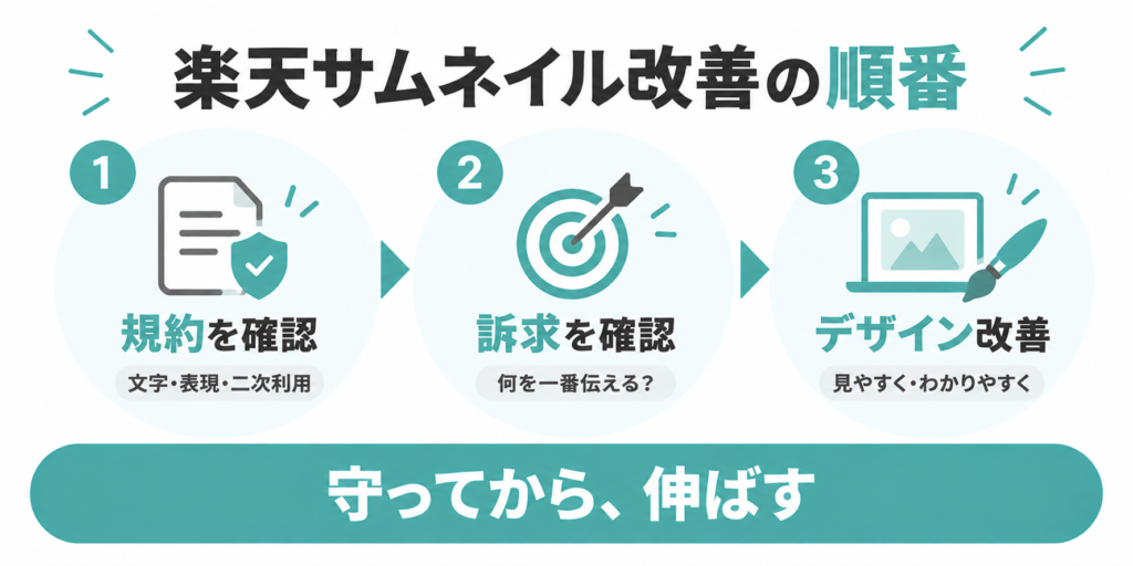 楽天サムネイルを規約確認から訴求改善まで見直す順番